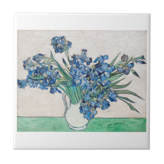 "IRISES" VINCENT VAN GOGH ART CERAMIC TEGEL TEGELTJE (Voorkant)