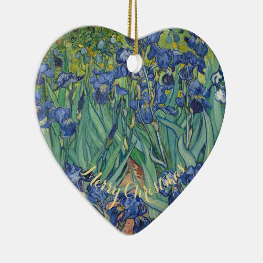 Irises Vincent Van Gogh  Art Kerstmis Keramisch Ornament (Rechts)