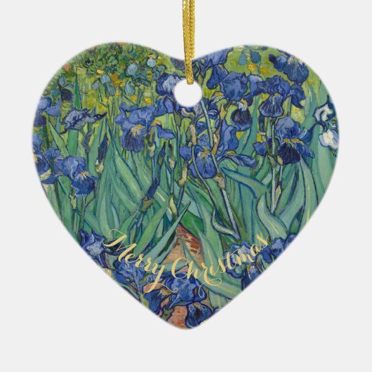 Irises Vincent Van Gogh  Art Kerstmis Keramisch Ornament (Voorkant)