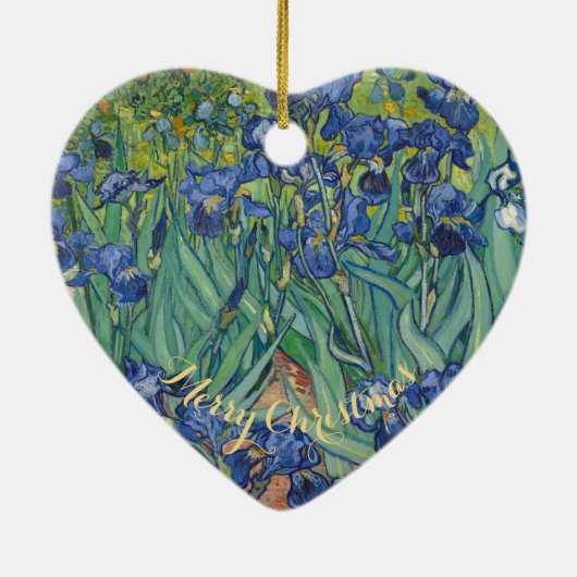 Irises Vincent Van Gogh  Art Kerstmis Keramisch Ornament (Achterkant)
