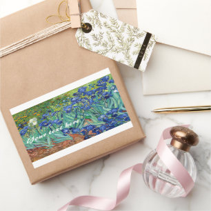 Irises Vincent van Gogh Blue Flower Field Art Rechthoekige Sticker