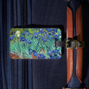 Irises Vincent van Gogh Blue Flowers Landscape Art Bagagelabel