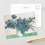 Irises | Vincent Van Gogh Briefkaart<br><div class="desc">Irissen (1890) | Origineel kunstwerk van de Nederlandse post-impressionist Vincent Van Gogh (1853-1890). Het schilderij beeldt een stilleven uit met een vol boeket blauwe bloemen op een groen tafelblad tegen een romige witte achtergrond. Gebruik de ontwerpgereedschappen om aangepaste tekst toe te voegen of het afbeelding te personaliseren.</div>