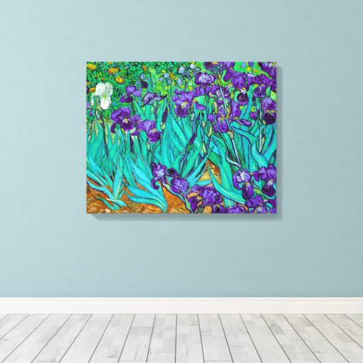 Irises, Vincent van Gogh Canvas Afdruk (Insitu (Houten vloer))