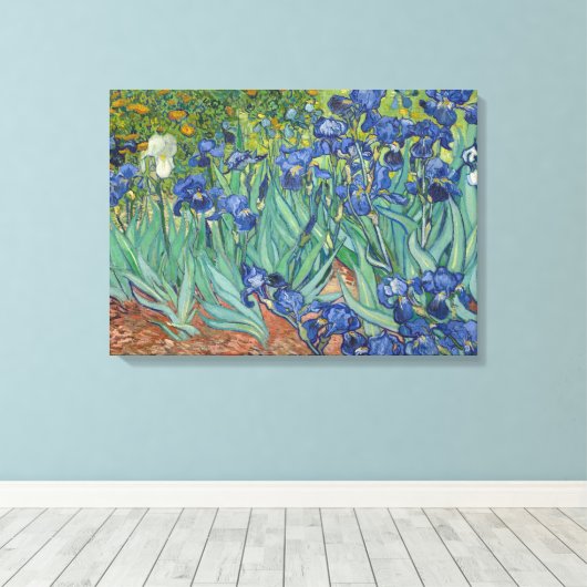 IRISES VINCENT VAN GOGH Canvas Print (Insitu (Houten vloer))