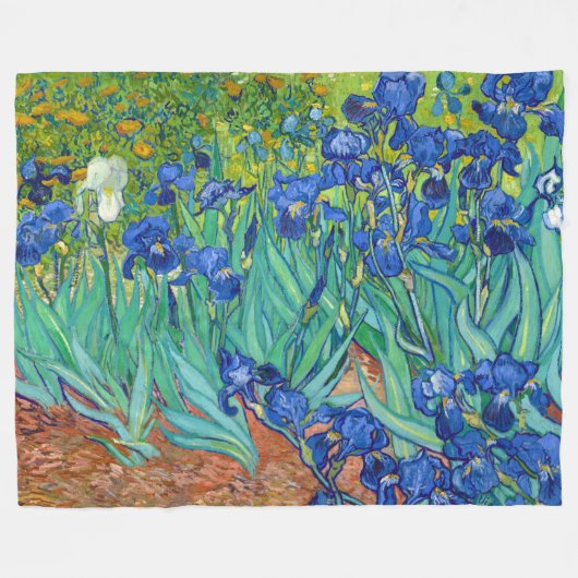 Irises, Vincent van Gogh Fleece Deken (Voorkant (Horizontaal))