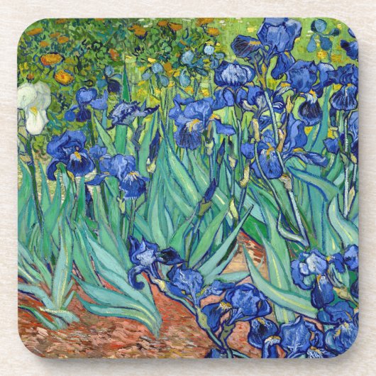 Irises Vincent van Gogh Floral  schilderen Bier Onderzetter (Voorkant)