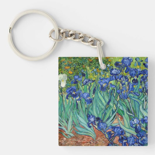 Irises Vincent van Gogh Flower Field Painting Art Sleutelhanger (Voorkant)