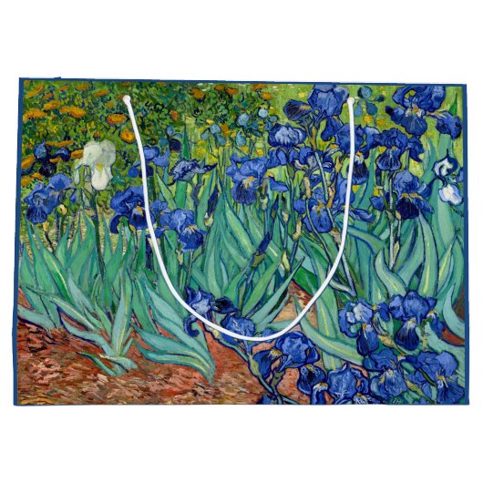 Irises Vincent van Gogh Flowers Fine Art Painting Large Cadeautasje (Achterkant)