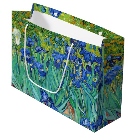 Irises, Vincent van Gogh Large Gift Bag Groot Cadeauzakje (Voorkant Gekanteld)
