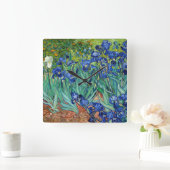 Irises Vincent van Gogh Painting Clock Vierkante Klok (Huis)