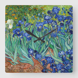 Irises Vincent van Gogh Painting Clock Vierkante Klok