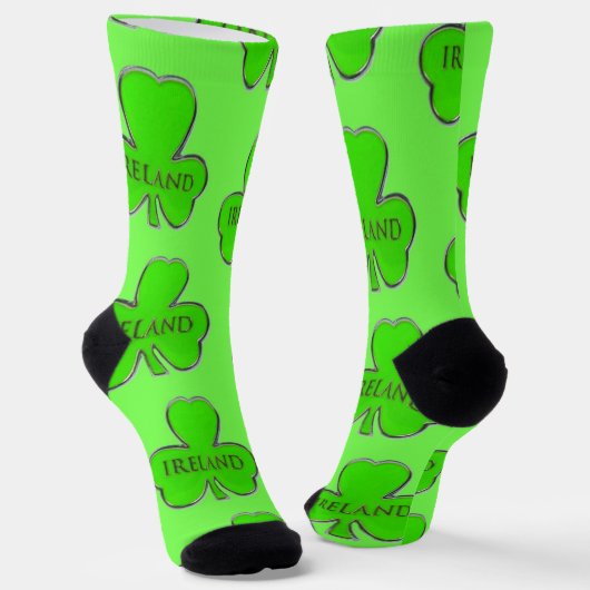 Irish 4 Leaf Clover Design Sokken (Gebogen)
