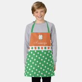 IRISH 4 Leaf Clover-patroon met JOUW NAAM Schort (Gedragen)