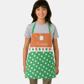 IRISH 4 Leaf Clover-patroon met JOUW NAAM Schort (Insitu)