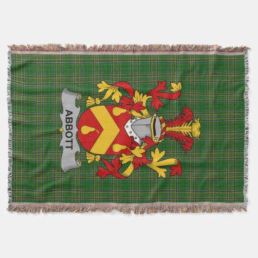 Irish Abbott Coat of Arms Family Crest Ireland Deken (Voorkant)