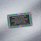 Irish Accent Clan MacAuliffe McAuliffe Tartan Magnetisch Visitekaartje (Voorbeeld)