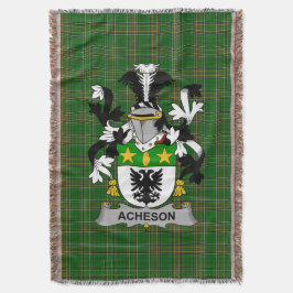 Irish Acheson Coat of Arms Family Crest Ireland Deken