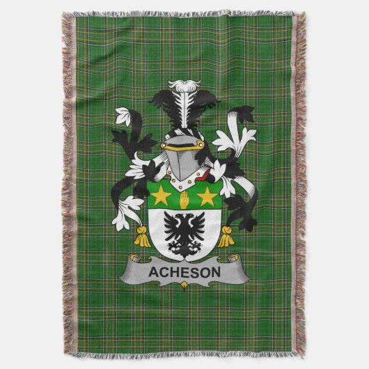 Irish Acheson Coat of Arms Family Crest Ireland Deken (Voorkant Verticaal)
