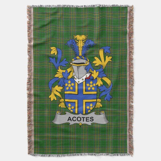 Irish Actes Coat of Arms Family Crest Ireland Deken (Voorkant Verticaal)