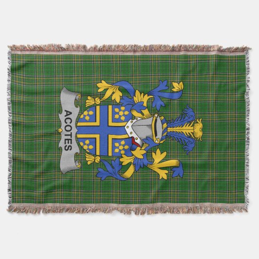 Irish Actes Coat of Arms Family Crest Ireland Deken (Voorkant)