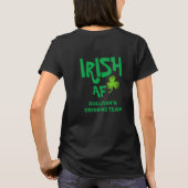 Irish AF Drink Team Custom Name Black Green  T-shirt (Achterkant)
