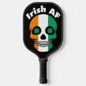 Irish AF, Happy St. Paddy's Day, Irish Flag Skull Pickleball Paddle (Voorkant)