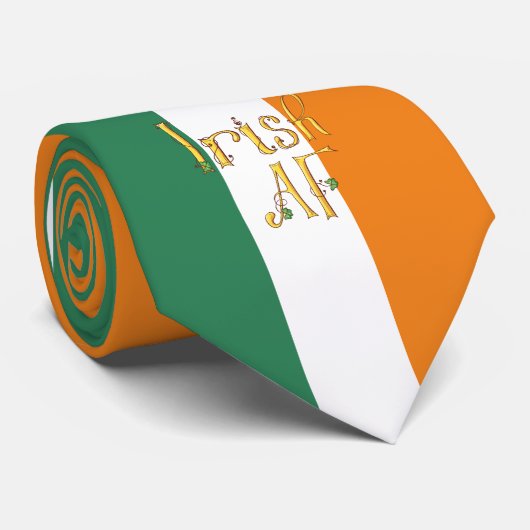 Irish AF Ireland Flag Narrow Striped Stropdas (Opgerold)