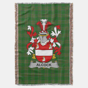 Irish Alcock Coat of Arms Family Crest Ireland Deken