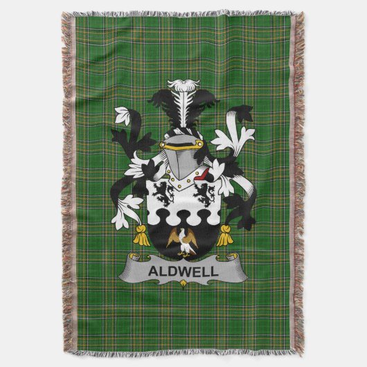 Irish Aldwell Coat of Arms Family Crest Ireland Deken (Voorkant Verticaal)