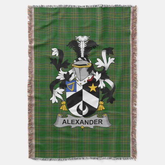 Irish Alexander Coat of Arms Family Crest Ireland Deken (Voorkant Verticaal)