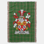 Irish Allen Coat of Arms Family Crest Ireland Deken (Voorkant Verticaal)
