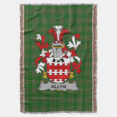 Irish Allyn Coat of Arms Family Crest Ireland Deken (Voorkant Verticaal)