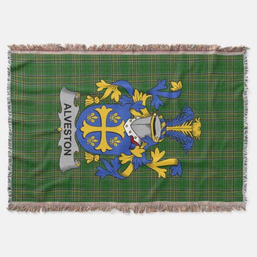 Irish Alveston Coat of Arms Family Crest Ireland Deken (Voorkant)