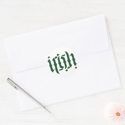 Irish Ambigram Logo Sticker (Envelop)