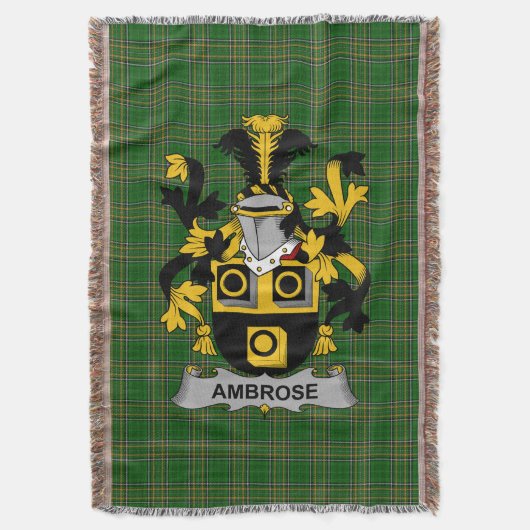 Irish Ambrose Coat of Arms Family Crest Ireland Deken (Voorkant Verticaal)