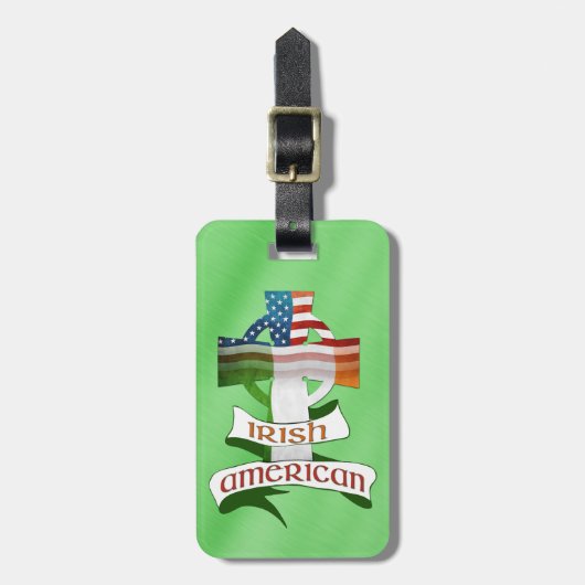 Irish American Celtic Cross Bag Label Bagagelabel (Voorkant verticaal)