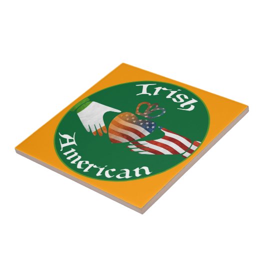 Irish American Claddagh Tegel Tegeltje (Zijkant)