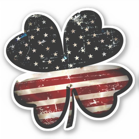 Irish American Custom Cut Vinyl Sticker (Voorkant)