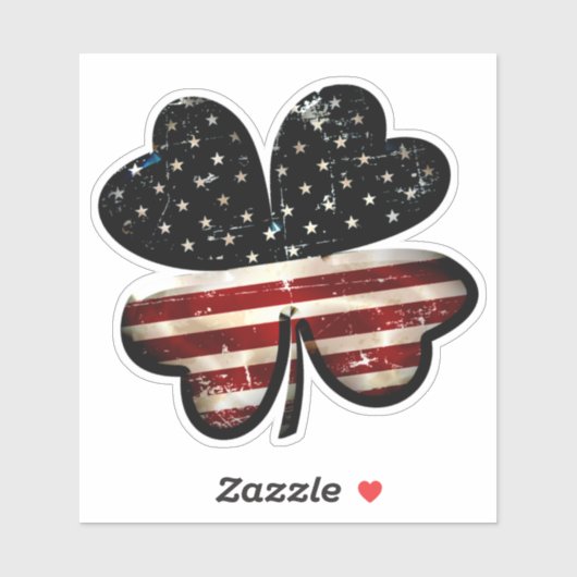 Irish American Custom Cut Vinyl Sticker (Vel)