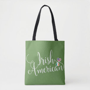 Irish American Entwined Hearts Grocery Bag Tote Bag