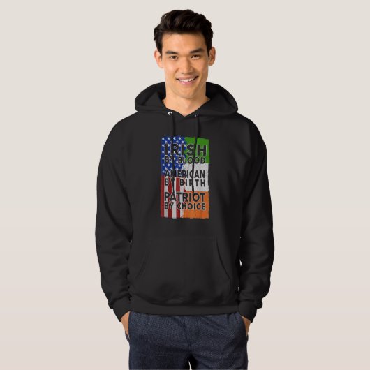 Irish American Flag Celtic Cross Funny St Patrick' Hoodie (Voorkant volledig)