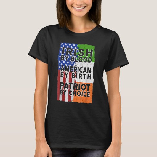 Irish American Flag Celtic Cross Funny St Patrick' T-shirt (Voorkant)