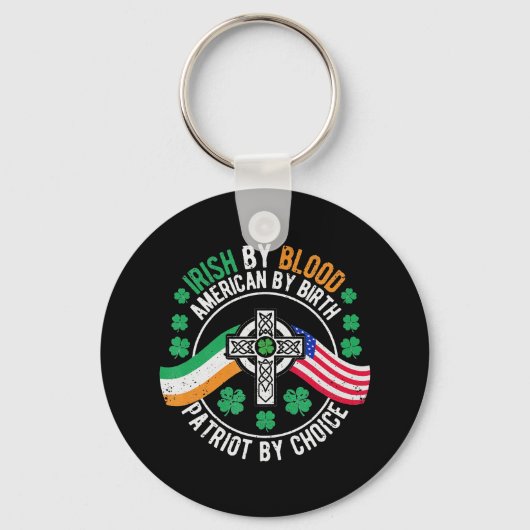 Irish American Flag Celtic Cross St Patrick's Day Sleutelhanger (Voorkant)