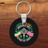 Irish American Flag Celtic Cross St Patrick's Day Sleutelhanger (Voorkant)