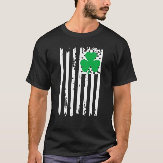 Irish American Flag Cool St Patricks Day Celebrati T-shirt (Voorkant)