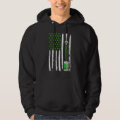 Irish American Flag Draft Beer Shamrock St Patrick Hoodie (Voorkant)