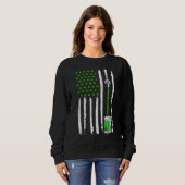 Irish American Flag Draft Beer Shamrock St Patrick Trui (Voorkant volledig)