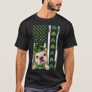 Irish American Flag  French Bulldog ST PATR T-shirt