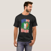 Irish American Flag Heart St Patricks Day Men Wome T-shirt (Voorkant volledig)